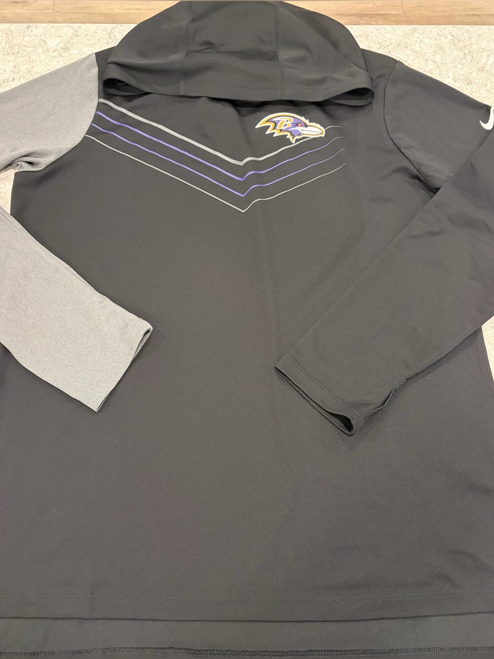 Baltimore Ravens Nike Dri-Fit Men’s Black Pullover Hoodie Shirt-XL